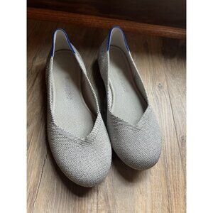 Rothy's The Flat Metallic Silver Gray Sparkle Round Toe Flats Size US 6.5